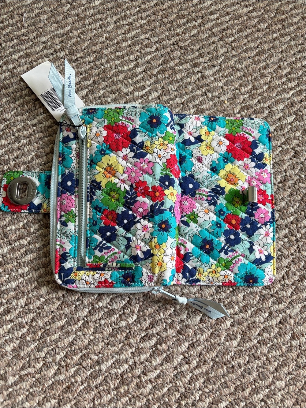NWT Vera Bradley Quilted Floral RFID Turnlock Wallet - Picture 12 of 14